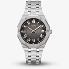 Image of Guess Mens Asset Two Tone Black Dial Watch GW0575G1