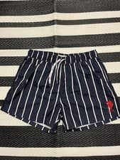 Image of Us Assn Blue White Strip Swim Shorts Men's Size Large