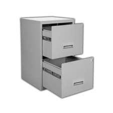 Image of 2 DRAWER PIERRE HENRY STRONG STEEL GREY FILING CABINET / A4 NEW + FREE 24h