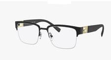 Image of Classy Sleek Versace VE 1272 1261 Matte Black Half Rim Unisex Eyeglasses
