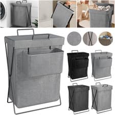 Image of 1X Laundry Basket Dirty Washing Wash For Clothes Bin Foldable Storage Bag W/ Lid