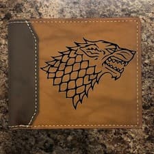Image of Stark Wolf - Game of Thrones Leather Wallet Bifold Premium Quality NEW