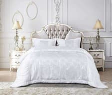 Image of 3 Piece Jacquard Bedspread Soft Bed Throw Quilted Double King Size Bedding Sets