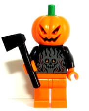 Image of Lego Pumpkin Man Minifigure  Jack O Lantern Figure Halloween Monster & Axe