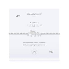 Image of Joma Jewellery Silver Plated Beaded Bracelet A Little FAMILY + Gift Bag 4674