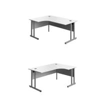 Image of Slimline Corner Office Desk Right or Left Hand Beech, Oak or White MFC
