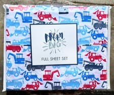 Image of DREAM BIG Red & Blue Construction Trucks (lifts back hoes diggers dump trucks)