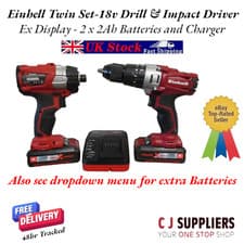 Image of Einhell Power X-Change 18v Cordless Drill & Impact Driver Twin Pack Tool Kit ...