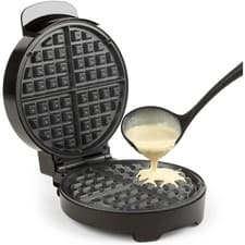 Image of Progress Black Non-Stick Belgian Waffle Snack Kitchen Breakfast Maker Machine