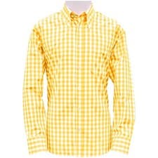 Image of Adaptor Clothing Gingham Long Sleeve Button Down Shirt Yellow