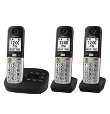 Image of Panasonic KX-TGU433EB Digital Cordless Phone Black, 3-Handset, Answering Machine