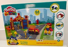 Image of Play-Doh Fire Station Blocks Set 64 Pieces Toy Building Kit Brand New