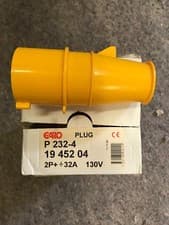 Image of 10 X 32A 110V 2p+E Plug, 3 Pin 32 Amp Industrial Yellow Plug, New Box Of 10,