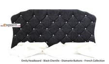 Image of Emily Bed Headboard Chenille, Linen, Crush Velvet, Faux Suede & Smooth Velvet