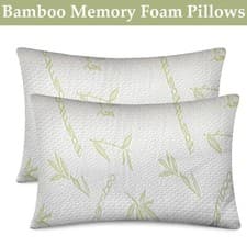Image of Medium Firm Memory Foam Comfy Bamboo Pillows Anti-pressure  Gentle Support Comfy