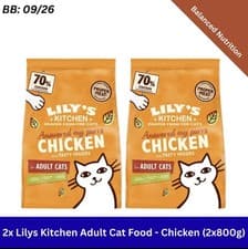Image of 2x Lily’s Kitchen Adult Cat Natural Dry Organic Pet Food Chicken & Veggies 800g✅