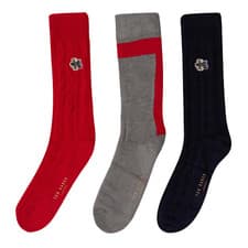 Image of NEW Men's Ted Baker 3 Pack Crew Socks In Gift Box OS