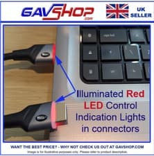 Image of 4K HDMI Lead Illuminated RED LED 60Hz with Ethernet 1.5m Cable Gold Plated Plug