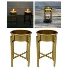 Image of 2Pcs Metal Candle Holders Tealight Holder Decor