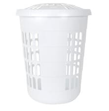 Image of Wham Laundry Basket With Lid Plastic Hamper Large 60L Washing Clothes Storage UK