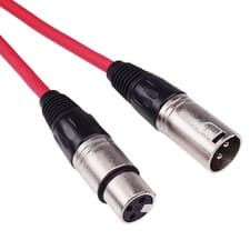 Image of Red 5m XLR Patch Lead Male to Female Microphone Mic Cable