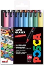 Image of Uni Posca PC-1MR Paint Marker Pens - Full Range 16 Pen Set All 16 Colours