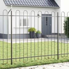 Image of Garden Fence Grey 3.4 x 1.5 m Powder-coated steel vidaXL