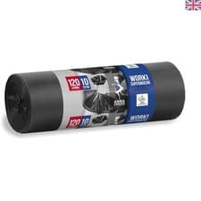 Image of Recycled LDPE Tear-Resistant Bin Liners - 120 L (Pack of 10) for Household Waste
