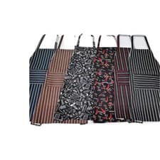 Image of Women Mens Plaid Kitchen Waiter Black Stripe Unisex Apron