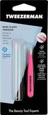 Image of Tweezerman Mini Slant Eyebrow Tweezers Stainless Steel Pink Precision Tool Gift