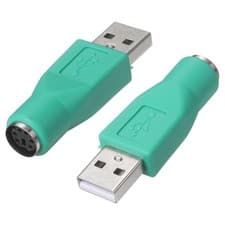 Image of 2 Pcs PS/2 to USB Adapter, PS/2 Female to USB A Male Converter Adapter, Green
