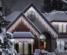 Image of Connectable Christmas Xmas Icicle Mains Lights, Outdoor, String & Multi Function