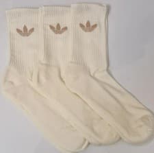 Image of Adidas 3 Pairs Socks Crew mix White Logo size 4.5 6.6-6-8--8-10 Limited (BOX R)