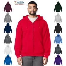 Image of Gildan Heavy Blend Men's Full Zip Hooded Sweatshirt Classic Fit Casual Pullover