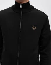 Image of Fred Perry Zip Through Cardigan in Black - K4534 - Small - £150 RRP - 50% OFF