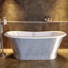 Image of Silver Effect Freestanding Double Ended Bath 1690 x 800mm - Helmsley HELMSI1690
