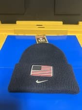 Image of Nike Team USA Olympics Peak Beanie Knit Navy Blue Unisex One Size IB7476-469