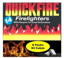 Image of Quickfire Fire Lighters 6 Packs of Firelighters 84 Cubes Hotspots Burners Bulk