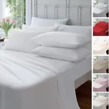 Image of Extra Deep Flannelette Fitted Sheets, Warm Soft Brushed Cotton Bed Sheets