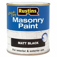 Image of Rustins Quick Dry Masonry Paint For Interior & Exterior White Black 250ML 500ML