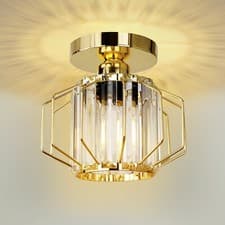 Image of HAUSPRO Rose Gold Ceiling Light Modern Pendant Crystal Glass Lighting Kitchen