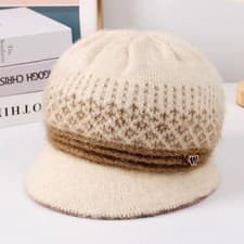 Image of Warm Fleece Lined Knitted Beanie Hat for Women with Earflap Cold Weather Gear