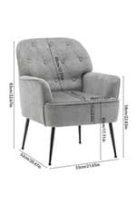 Image of Upholstered Lounge Armchair Accent Chair for Living Room Bedroom With Metal Legs
