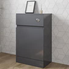 Image of Back To Wall Toilet Unit Grey Gloss Modern Design W220mm H329mm Modern Bathroom