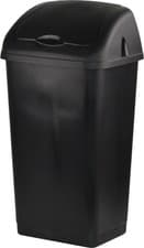 Image of 60L Plastic Swing Top Bin Large Kitchen Rubbish Waste Dustbin Black Home Office