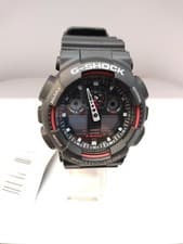 Image of Casio Gents G-Shock Black & Red watch (model GA-100-1A4ER)