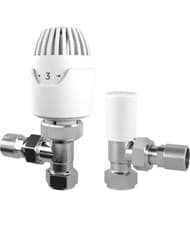 Image of Drayton RT212 TRV Chrome 15mm Angled with Lockshield