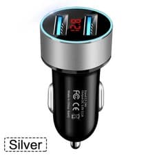 Image of 3.1A Dual USB Car Charger 2 Port LCD Display Voltmeter 12-24V Charger Adapter UK