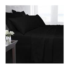 Image of Luxury T250 Satin Stripe 100% Cotton Flat Sheet Breathable Hotel-Style Bed Sheet