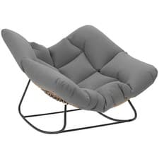 Image of Outsunny Indoor Outdoor Rocking Chair with Cushion, Grey